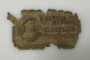 1863 4th Issue US 10 Cents Fractional Currency (In Protective Sleeve) As Seen