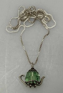 16 925 Marked Necklace With Teapot Charm 6.14 Grams Overall