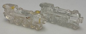 Vintage Glass Locomotive Train Engine Candy Containers Clear 4