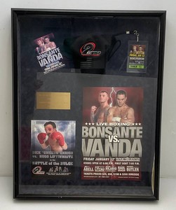 Large Shadow Box With Bonsante Vs. Vanda Boxing Promotional Items 3 12 x 25 x 32