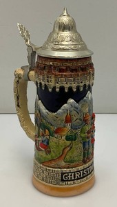 Vintage Schmid 1971 Christmas German Beer Stein 9 34 Tall