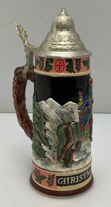 Vintage Schmid 1972 Christmas German Beer Stein 9 34 Tall