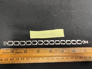 Sterling Silver Link Bracelet With Fold-Over Clasp - 9.09 g