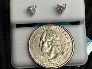 Moissanite Stud Earrings - Sterling Silver 0.60 CTW WSD Color - $399 retail tag