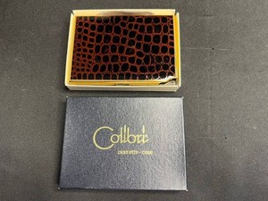 Cigarette Case - Vintage Colibri Crocodile-Pattern Gold-Tone