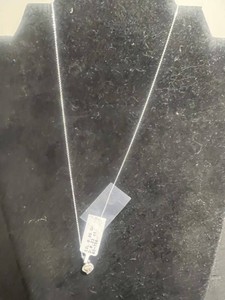 Moissanite Heart Pendant Necklace - Silver 0.23 Ct BS-756 - 1.84 total grams