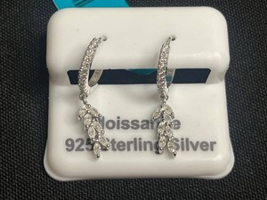 Moissanite Earrings - 925 Sterling Silver 1.53 CTW Rhodium Plated - $279 retail tag