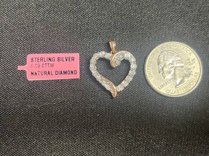 Diamond Heart Pendant - Sterling Silver Natural Diamond 0.33 CTTW - $200 retail tag