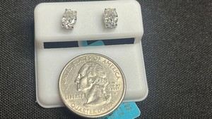 Moissanite Earrings - Sterling Silver 2.00 CTW - $599 retail tag
