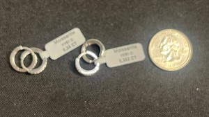Moissanite Hoop Earrings - Sterling Silver 925 WS1 D - $195 retail tags