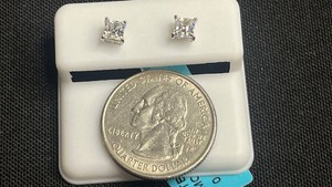 Stud Earrings - Sterling Silver Moissanite 0.80 CTW VVS D Color - $499 retail tag