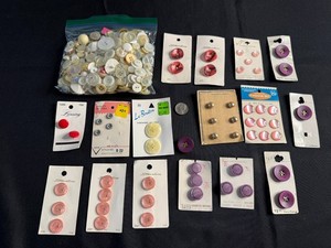 Vintage Sewing Buttons - Streamline, Le Chic, Grants & Assorted Cards