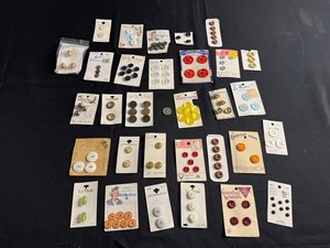 Vintage Sewing Buttons - Assorted Carded Mixed Lot