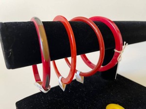 Bangle Bracelets - Red & Orange Set (Lot of 4)