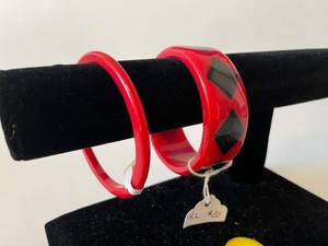Costume Bracelets - Red Cuff & Bangle (Lot of 2)