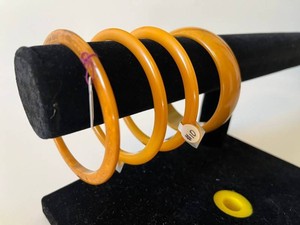 Bangle Bracelets - Amber-Tone Set (Lot of 4)