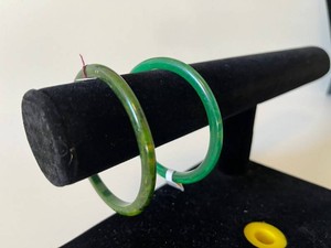 Green Bangle Bracelets (Lot of 2)