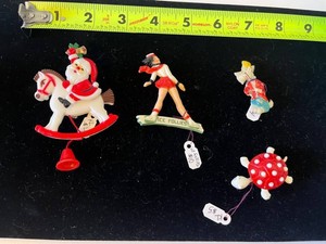 Christmas Pins - Santa, Ice Follies Skater, Elf & Turtle (Lot of 4)
