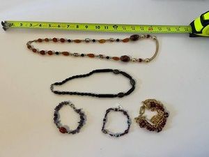 Beaded Jewelry - 2 Necklaces & 3 Bracelets