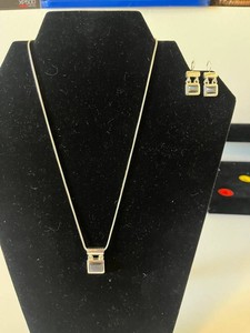 Costume Jewelry Set - Pendant Necklace & Matching Drop Earrings