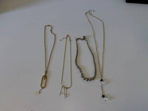 Costume Jewelry Necklaces - Mixed Chain & Bead Designs (Lot of 4)