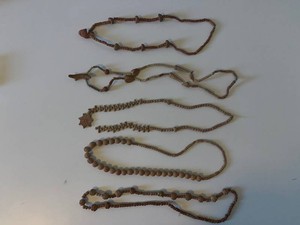 Wooden Bead Necklaces - Carved Pendant Assortment (Lot of 5)