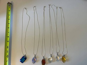 Crystal Pendant Necklaces - Silver-Tone 6-Piece Set