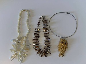 Costume Jewelry Necklaces - Owl Pendant & Beaded Group (Lot of 3)