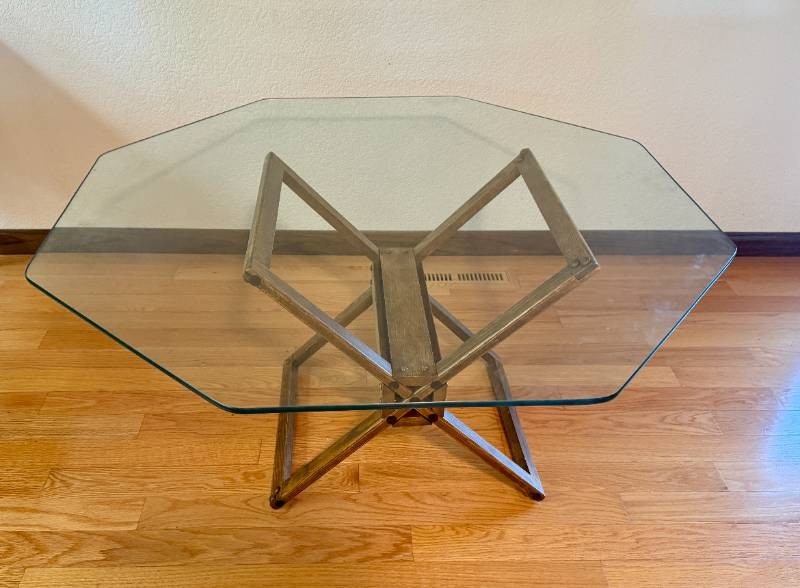 Retro Octagon Glass Top Coffee Table