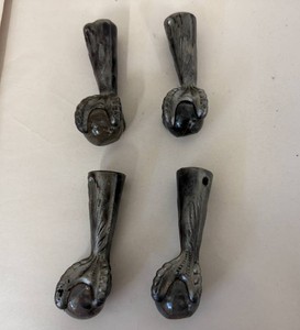 Gray Cast Iron Ball-and-Claw Table or Furniture Foot - Set of Four