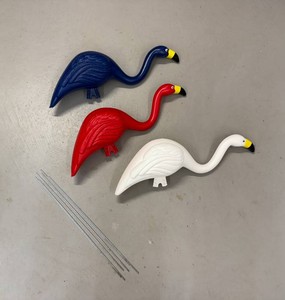 Yard Flamingo Blow Molds - Red, White and Blue