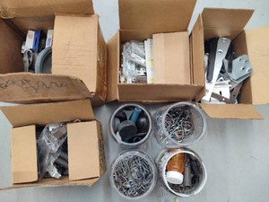 Lot of Springs, Clamps, Metal Brackets, Chains, Pulleys and more.