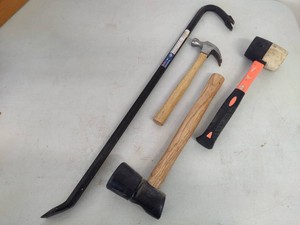 Crow Bar, Mallets & Hammer