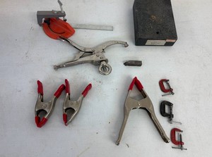 Assorted Clamps, Drill Press Locking Clamp and more.