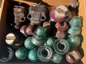 Vintage Electrical Insulators - Glass and Ceramic