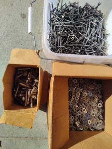 Boxes of Washers, Bolts and Nails