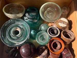 Vintage Electrical Insulators - Glass and Ceramic