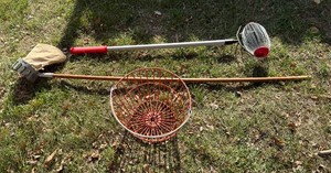 Vintage Apple Catcher, Wire Basket and NutFruit Roller