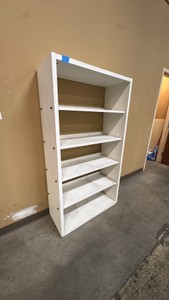 White wood and metal shelve