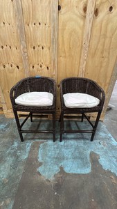 Paid or brown wicker patio stools