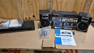 Blu ray player and vintage boom box
