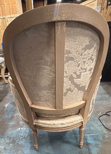 White floral arm chair