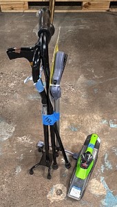 3 canes, 1 grabber, 1 green Bissell vacuum
