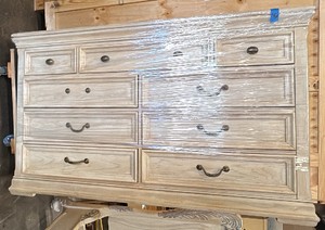 Vintage-style, antique white wood chestdresser
