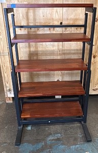 Black and brown wooden shelf