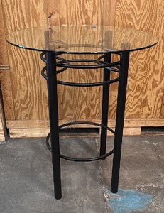 Pub style table with glass top