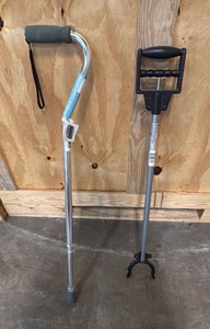 Cane and grabber tool