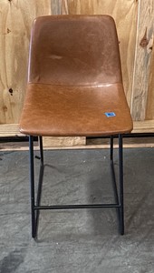 Faux leather and metal counter-height bar stool