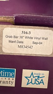 16in grab bar