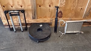 Little giant ladder work platform, tripod, circular roller, and 4 wheel dolly